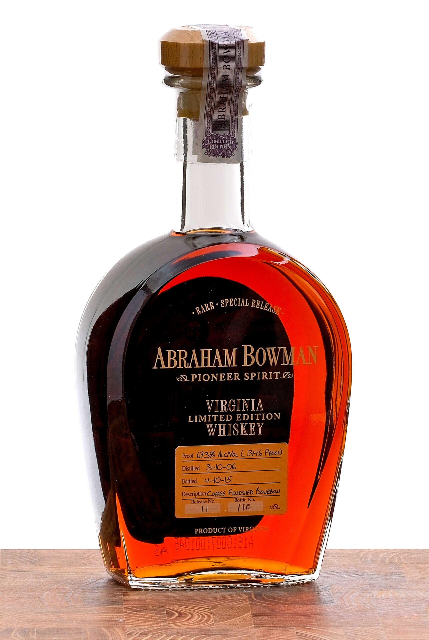 Abraham Bowman Special Coffee Finish Virginia Whiskey 2015