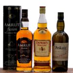 Amrut/Dewar's/Port Askaig Scotch and Whiskey Group (3 Bottles)