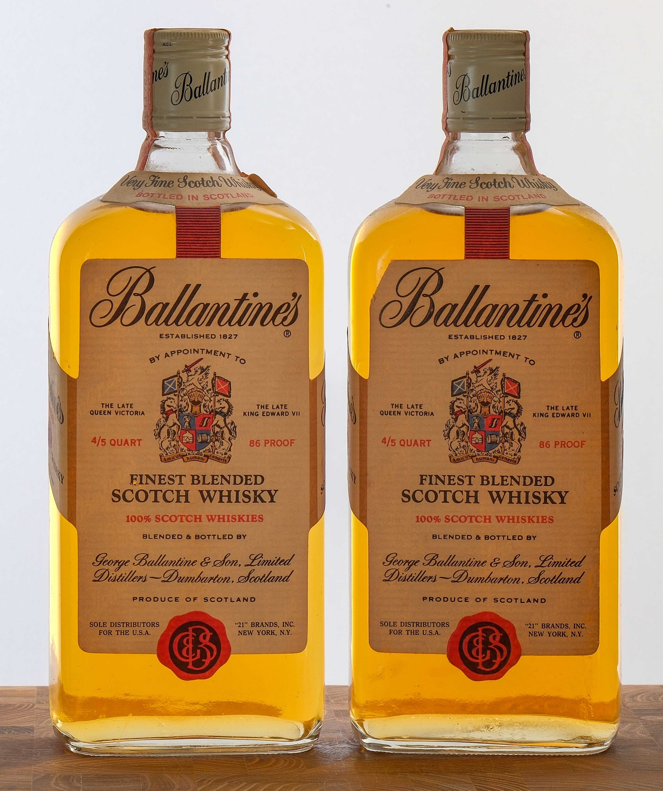 Ballantine's 86 Proof Blended Scotch Vintage Group (2)
