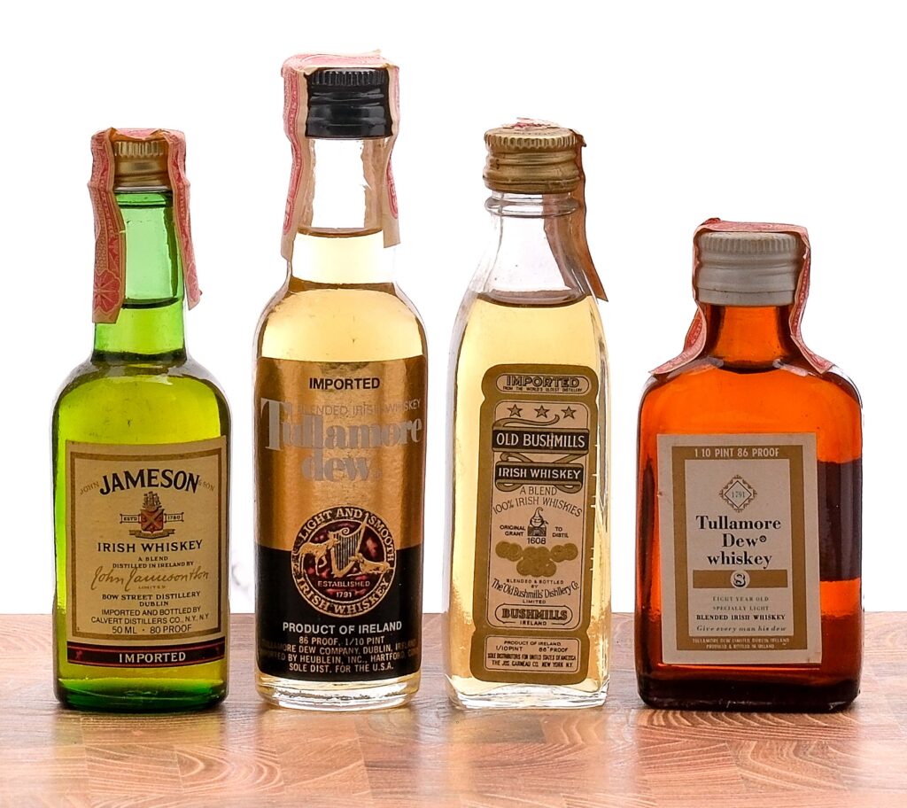 Blended Irish Whiskey Nippers, Mini Group (4 Bottles)