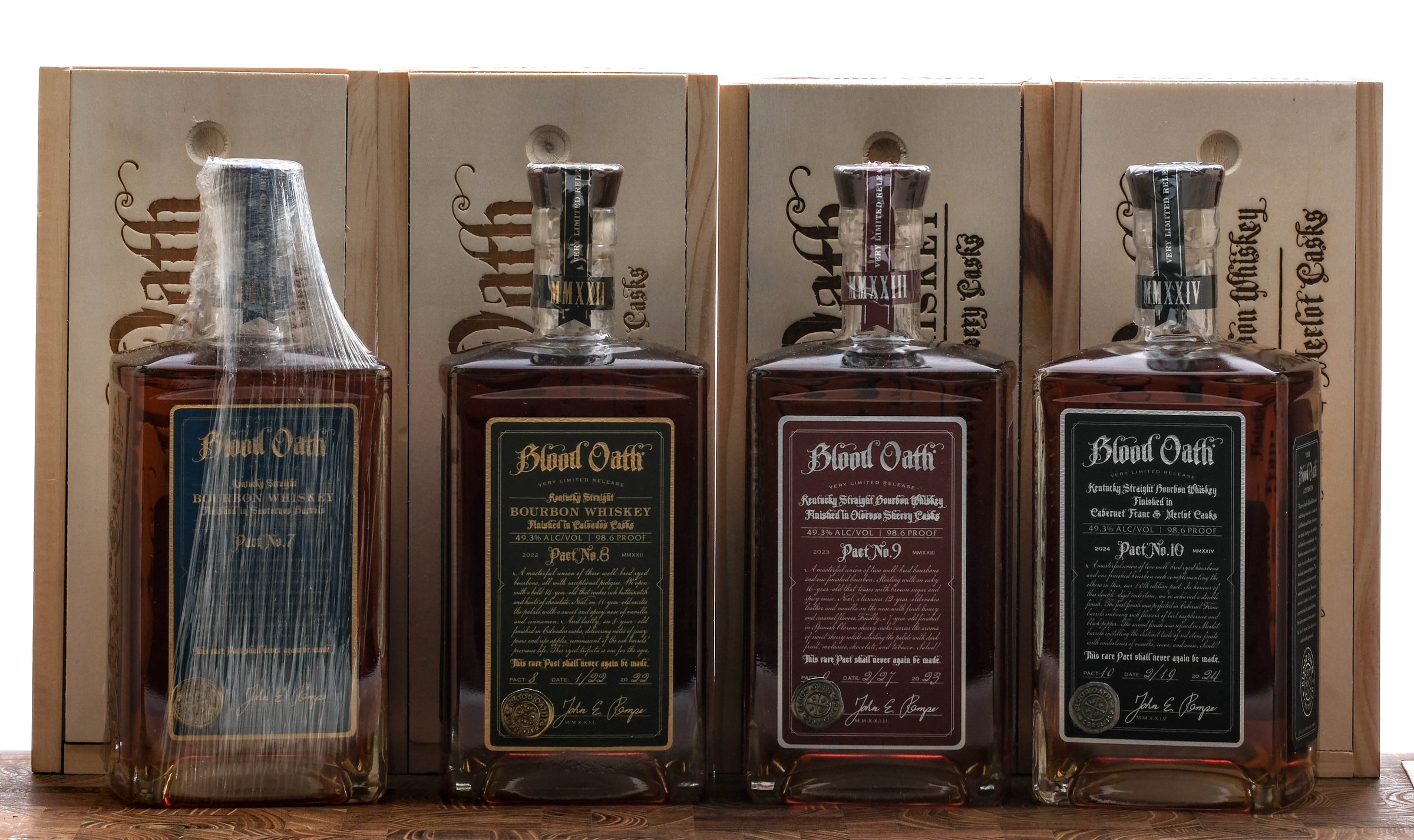 Blood Oath Pacts No. 7, 8, 9 and 10 Straight Bourbon Vertical Group (4 Bottles)