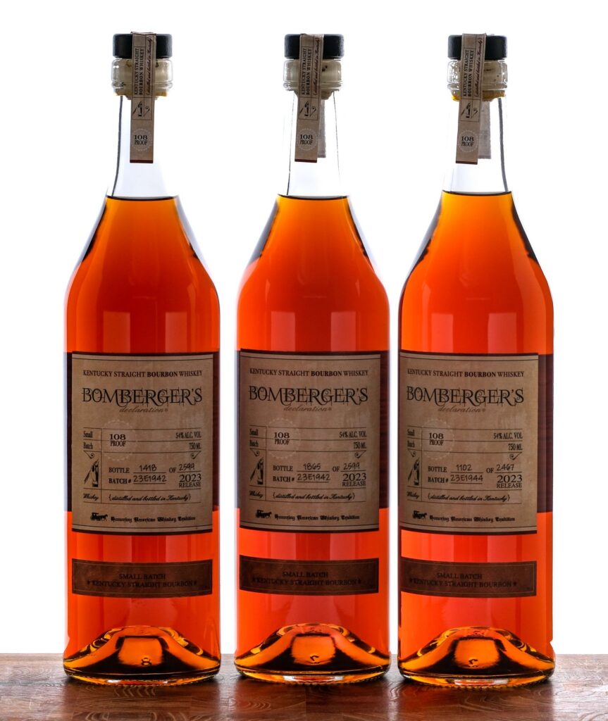 Bomberger's Declaration Small Batch Straight Bourbon 2023 Group (3 Bottles)