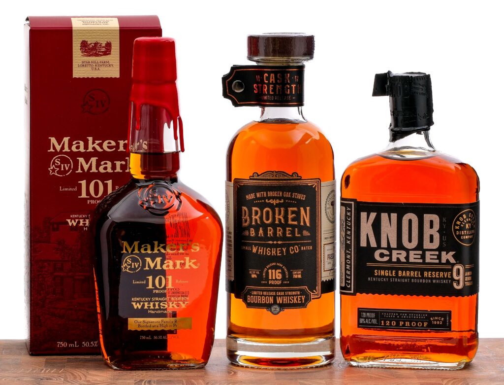 Broken Barrel/Knob Creek/Maker's Mark Bourbon Group (3 Bottles)