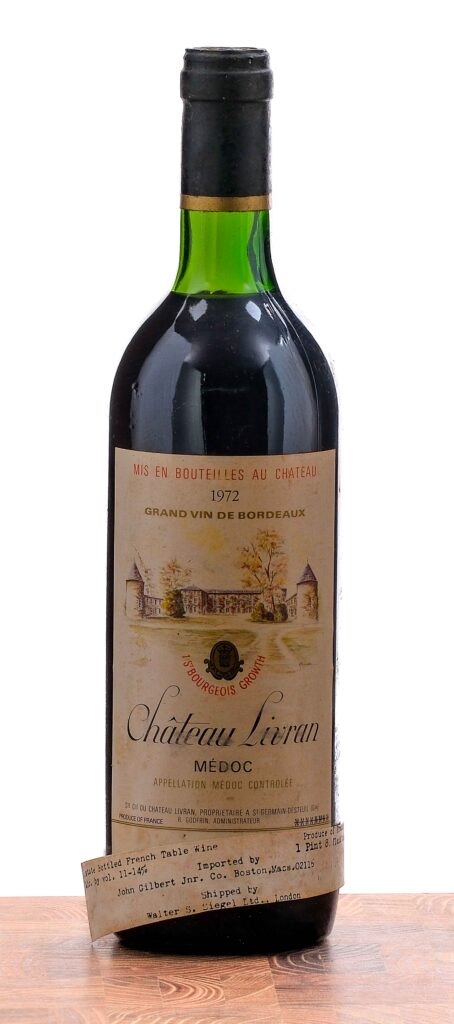 Chateau Livran "Grand vin de Bordeaux" Medoc 1972