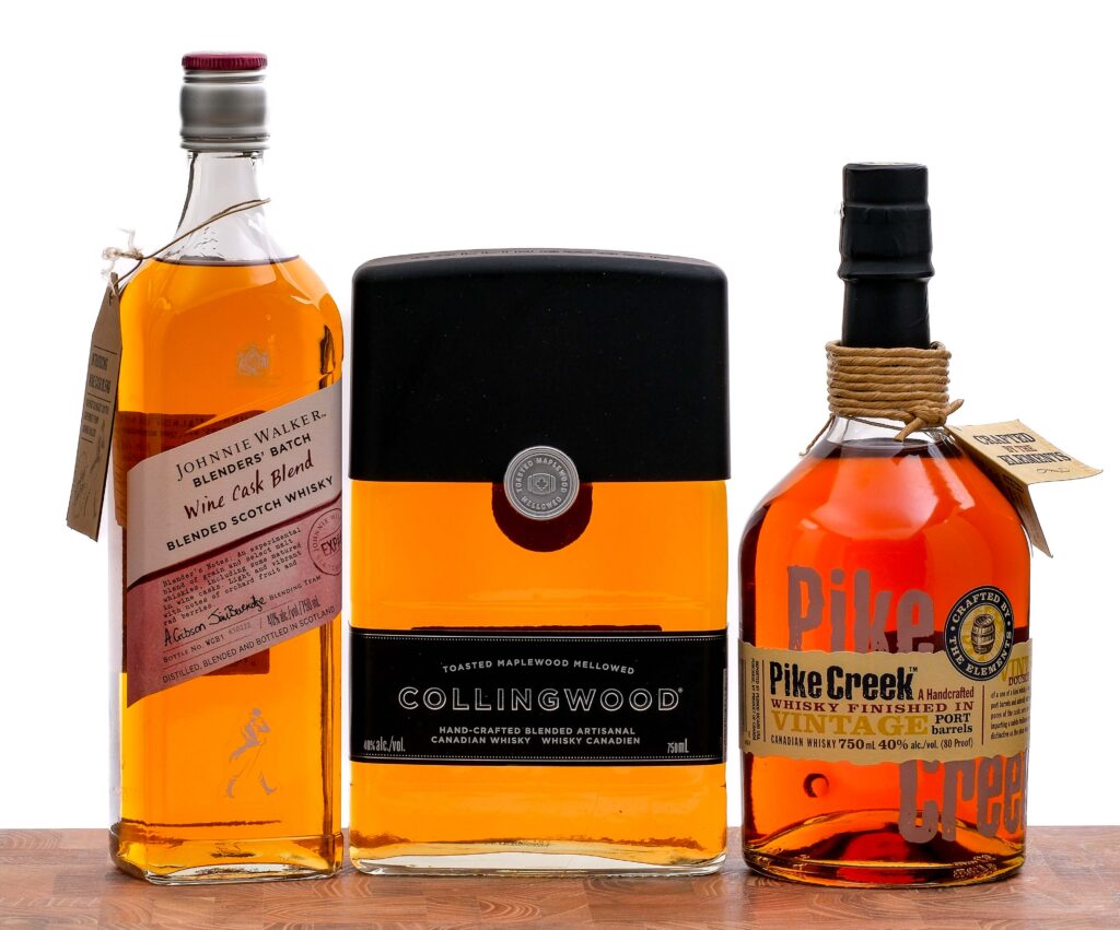 Collingwood/Johnnie Walker/Pike Creek Whiskey Group (3 Bottles)