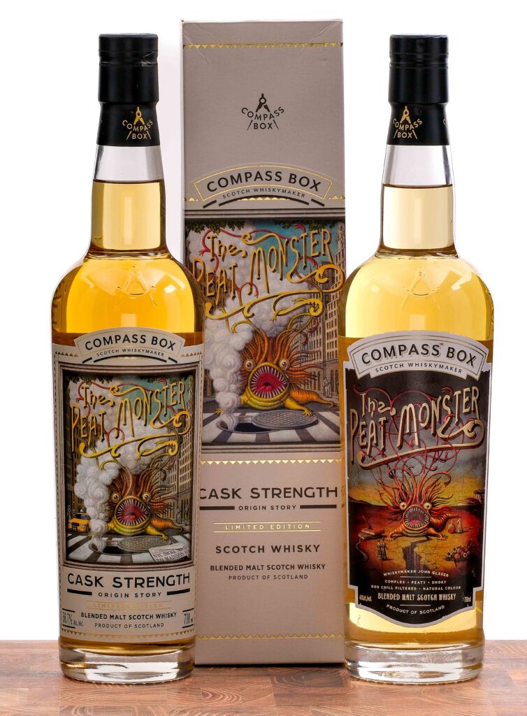 Compass Box "The Peat Monster" and "Peat Monster Origin Story" Scotch Group (2 Bottles)