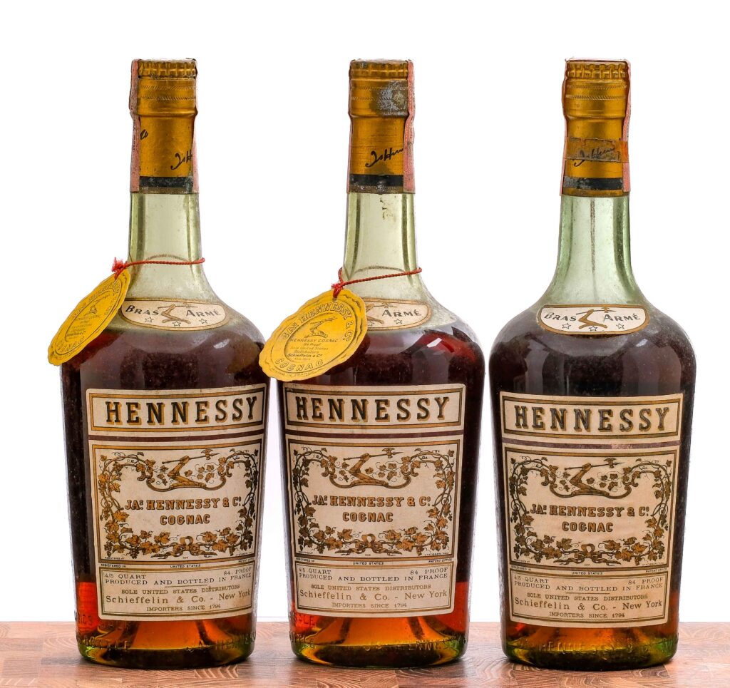 Dusty Hennessy Bras Arme Cognac Vintage Group (3 Bottles)