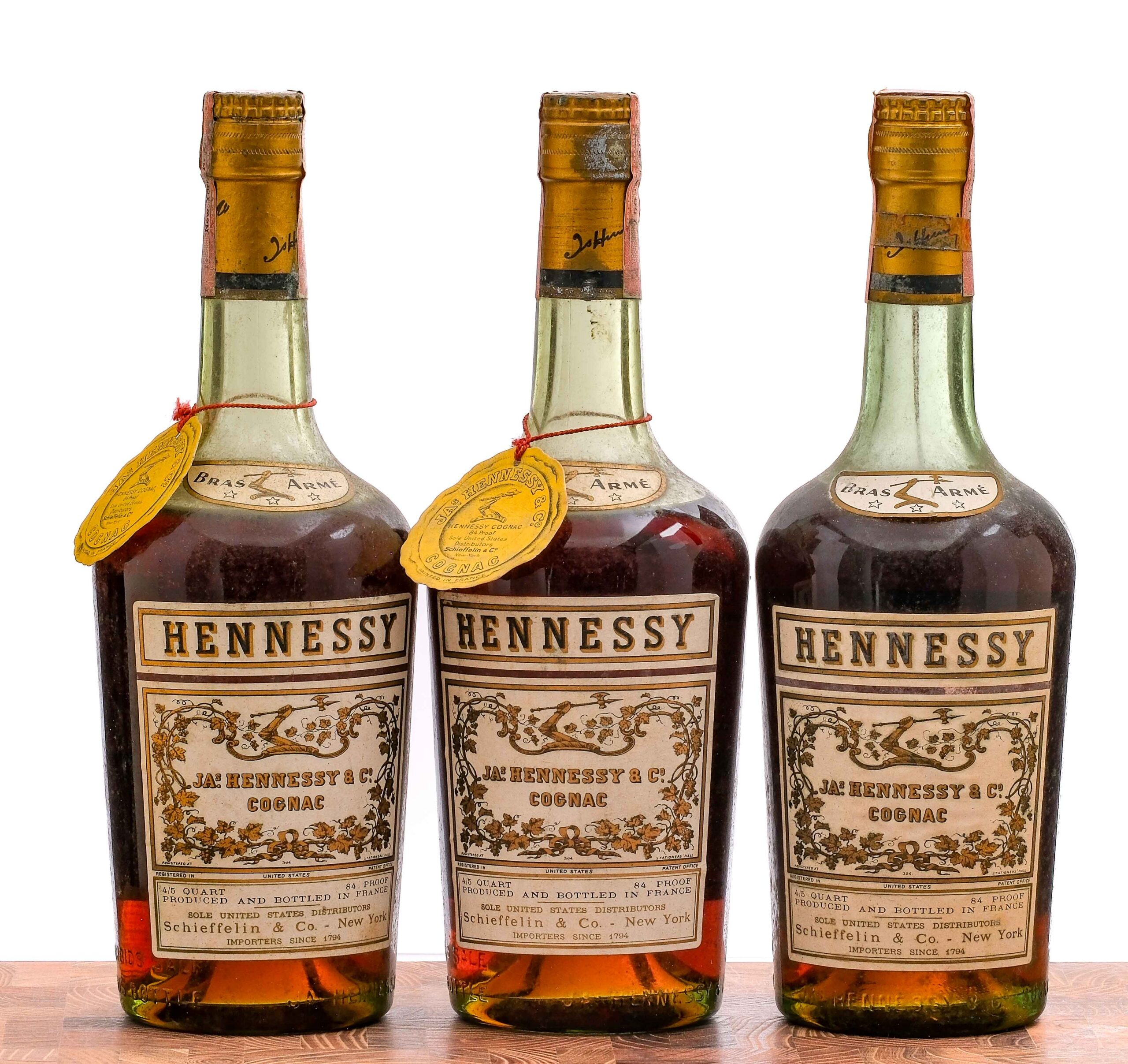 Dusty Hennessy Bras Arme Cognac Vintage Group (3 Bottles)