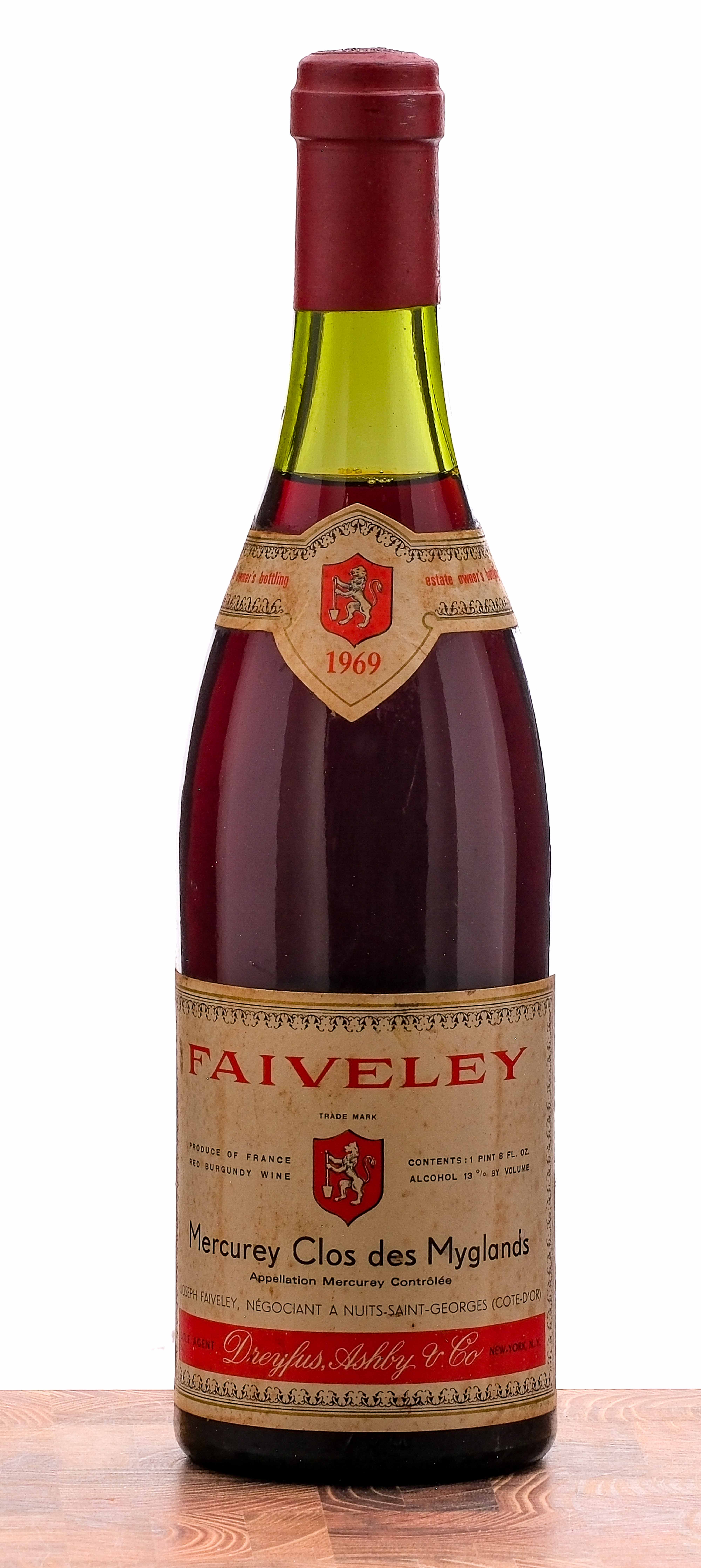 Faiveley Mercurey Clos des Myglandes Red Burgundy Wine 1969