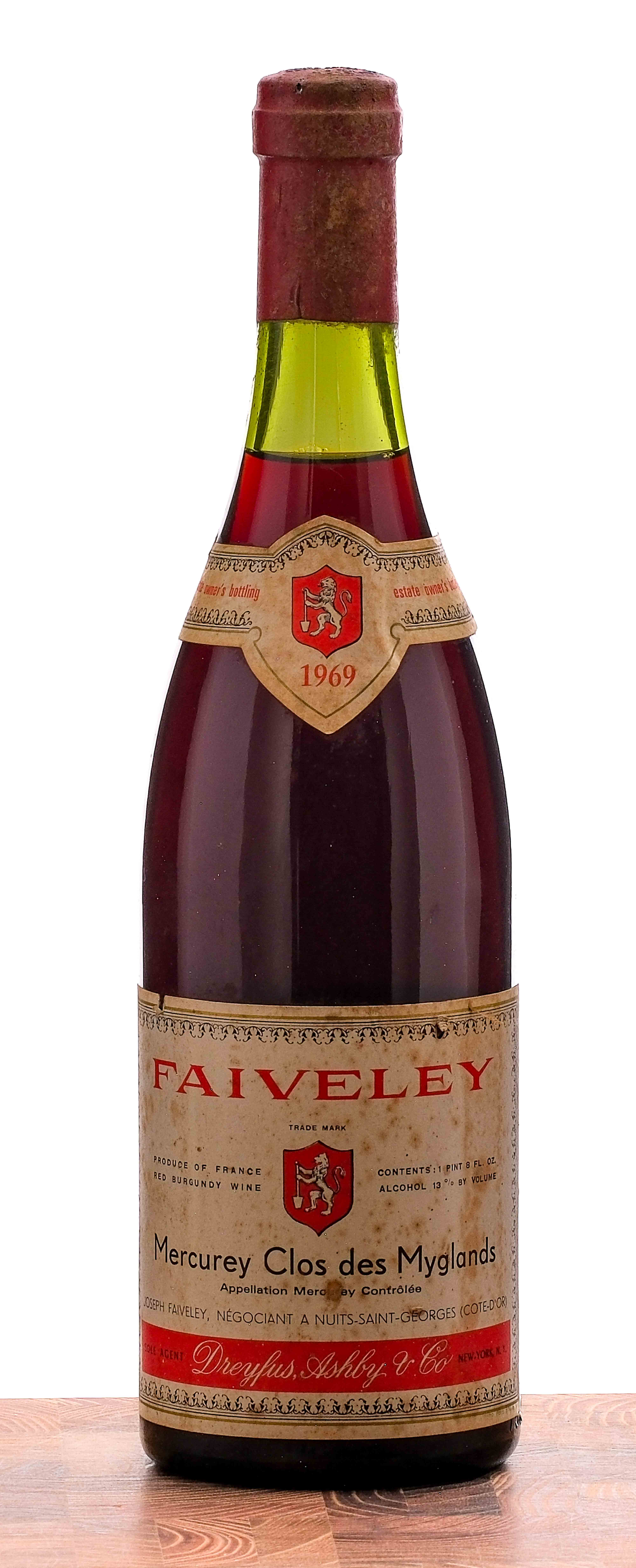 Faiveley Mercurey Clos des Myglands Red Burgundy Wine 1969