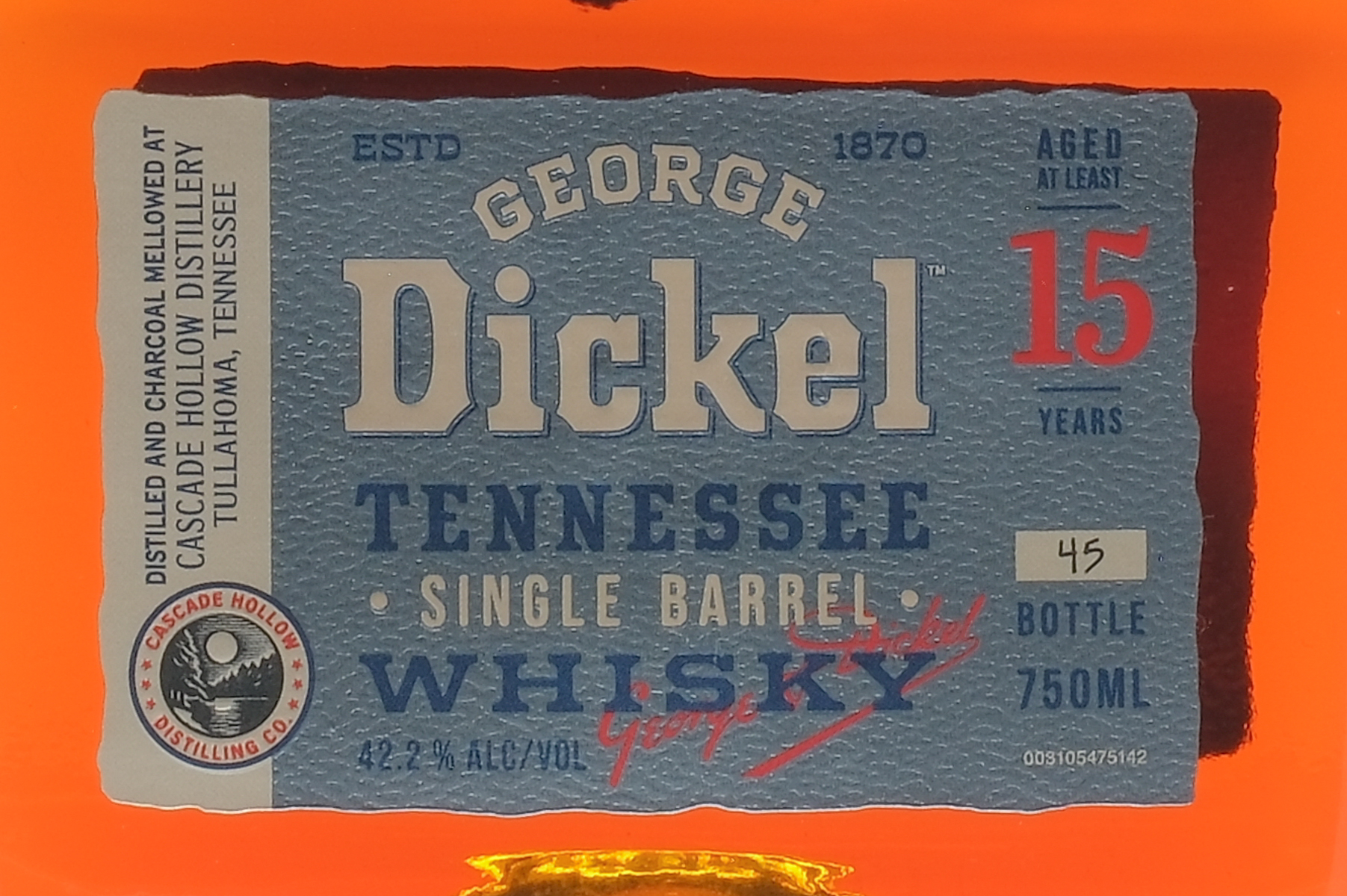 George Dickel 15 yr Tennessee Whiskey