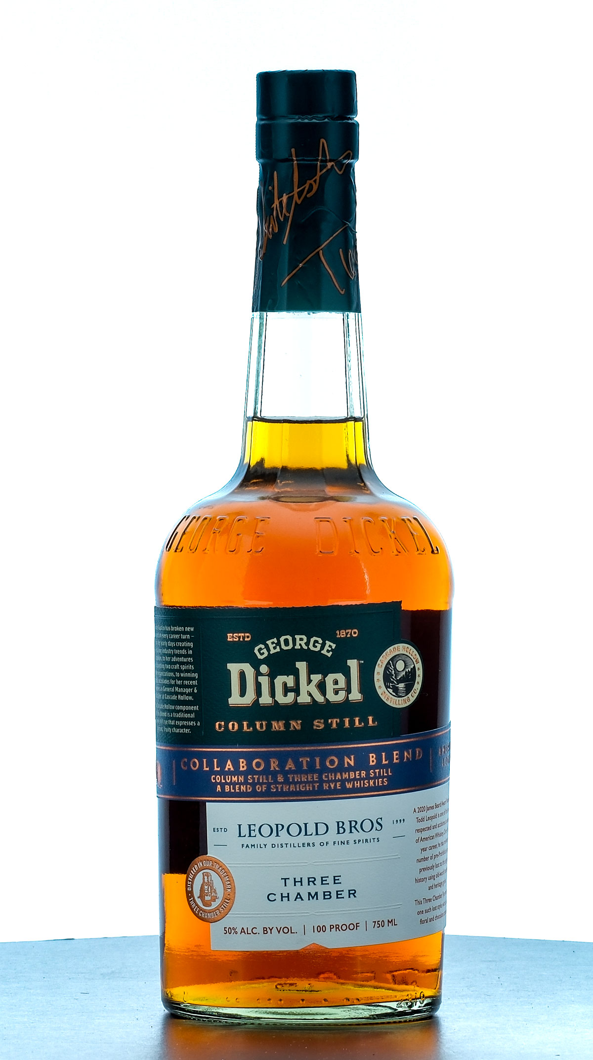 George Dickel x Leopold Bros. Collaboration Blend Column Still & Three Chamber Still Blend of Straight Rye Whiskies