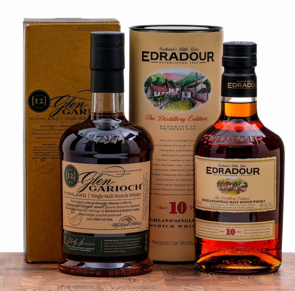 Glen Garioch/Edradour High Single Malt Scotch Group (2 Bottles)