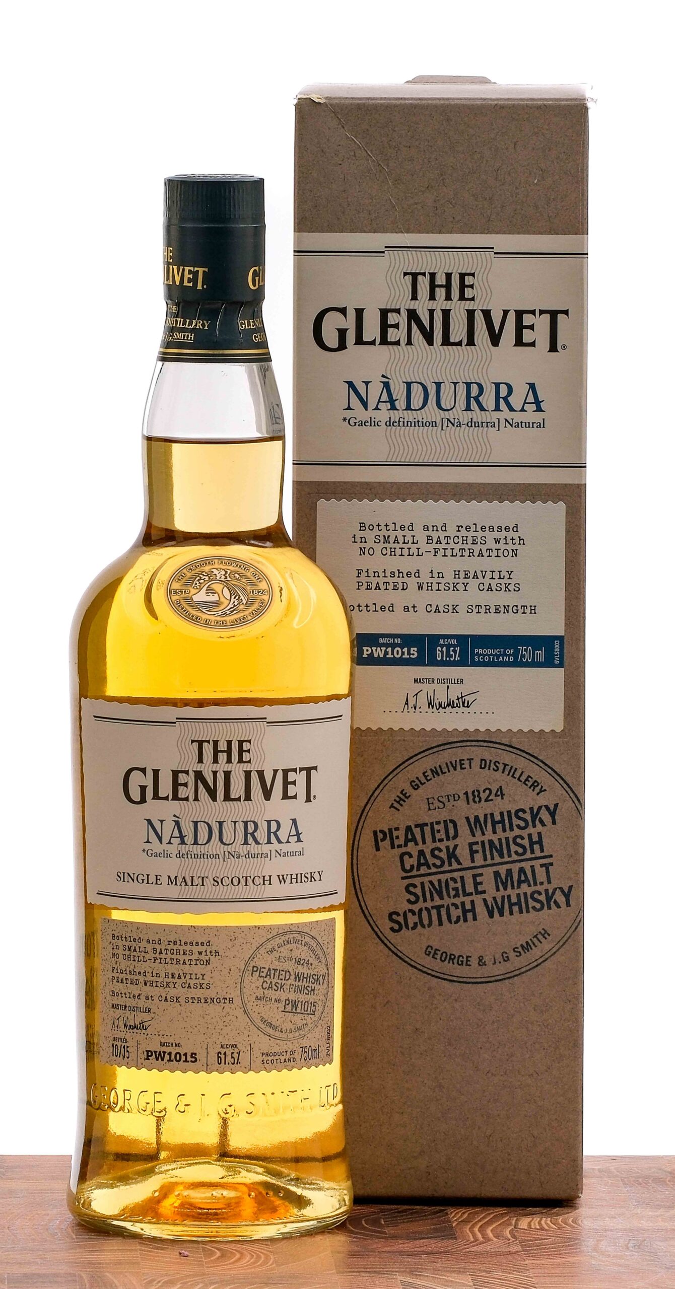 Glenlivet "Nadurra" Peated Whisky Cask Finish Single Malt Scotch 2015