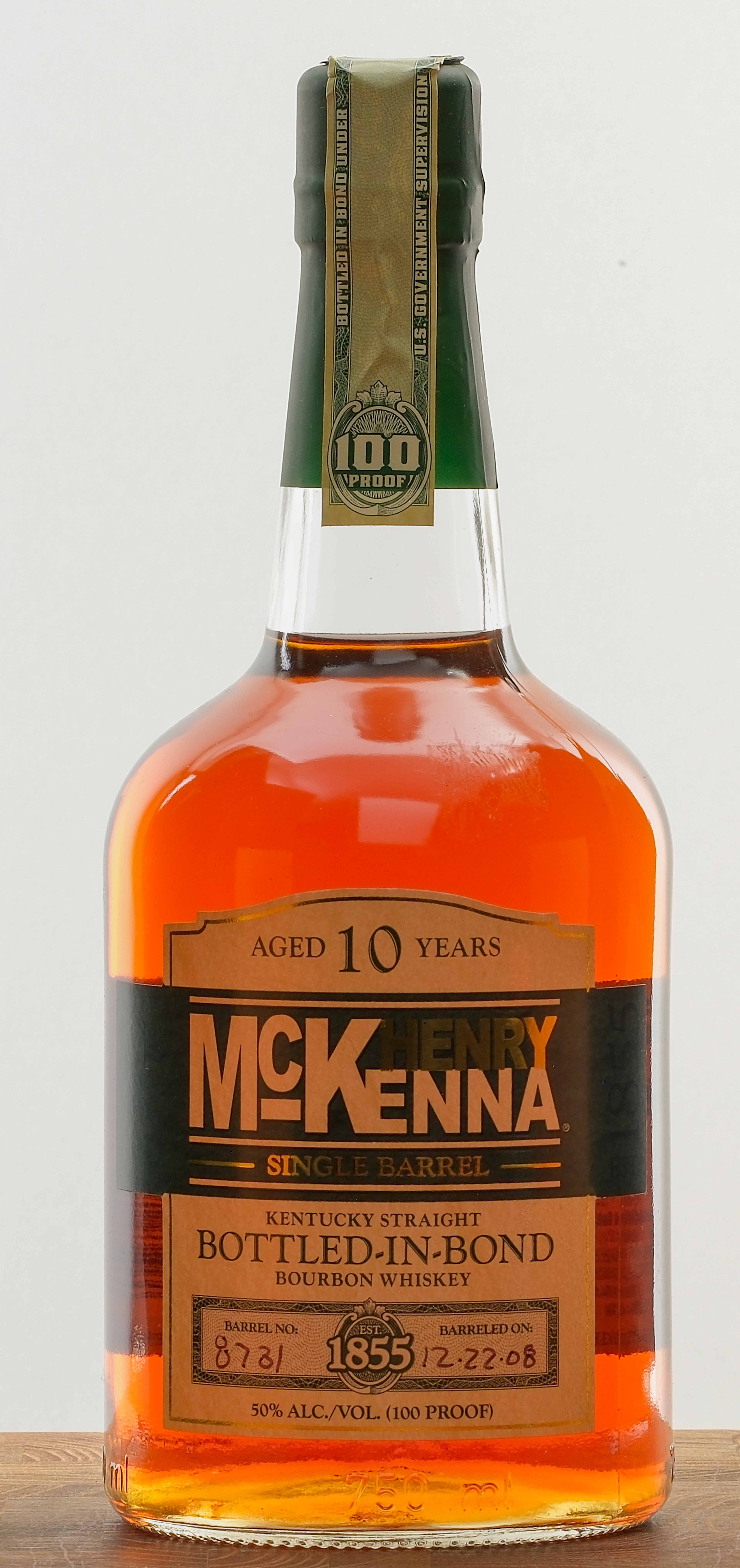 Henry McKenna 10 Year Single Barrel Kentucky Straight Bourbon 2008