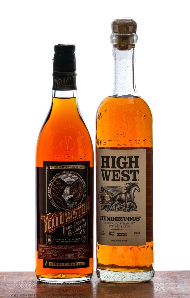 High West Rendezvous Rye 2021/Yellowstone Single Barrel Bourbon (2 Bottles)