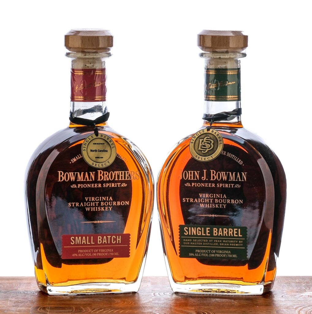 John J. Bowman Single Barrel Bourbon 2023/Bowman Brothers Small Batch Bourbon 2023 (2 Bottles)