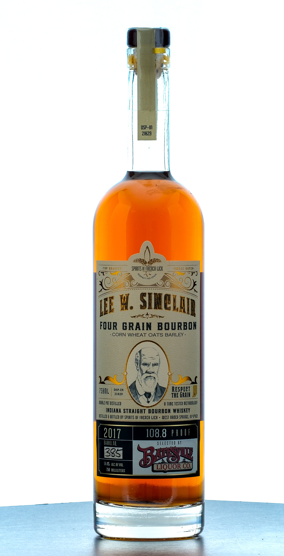 Lee W. Sinclair Spirits of French Lick Four Grain Select Straight Bourbon 2017
