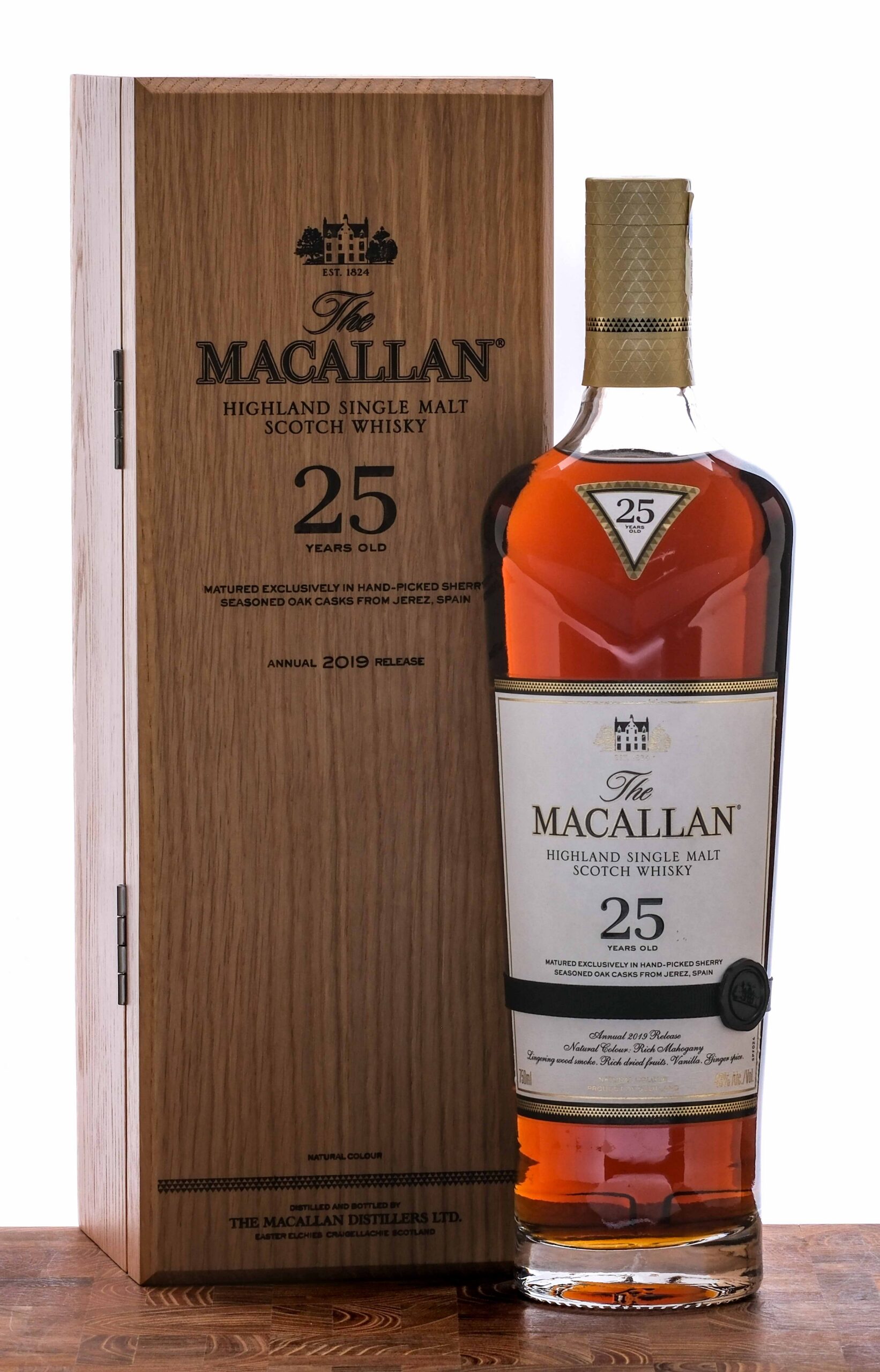 Macallan Highland 2019 Single Malt Scotch 25 Year Sherry Oak