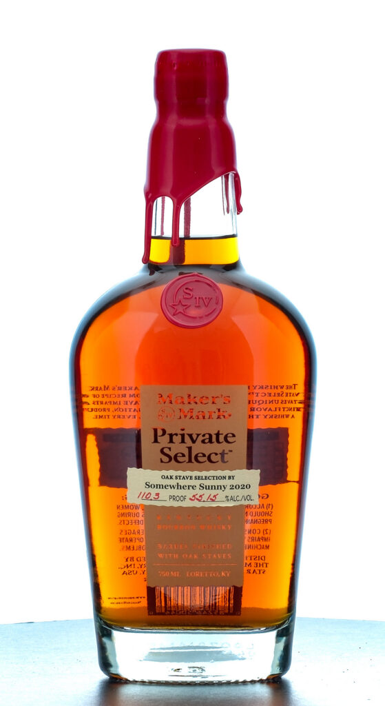 Maker's Mark Private Select Barrel Finished Oak Stave Selection by Somewhere Sunny 2020 Bourbon
