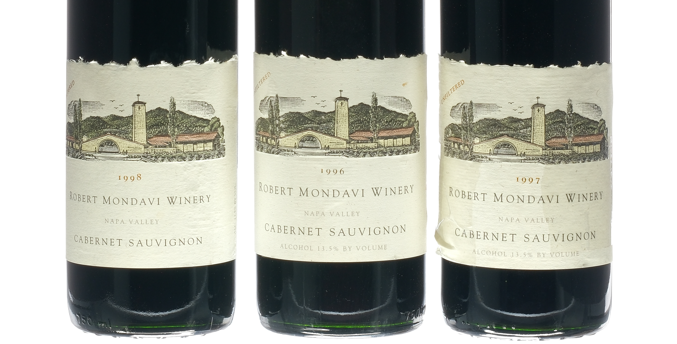 Robert Mondavi Cabernet Sauvignon 1996, 97, 98