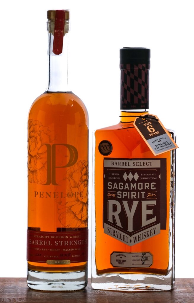 Sagamore Spirit Bbl Select Rye/Penelope Bbl Strength 4 Grain Bourbon Group (2 Bottles)