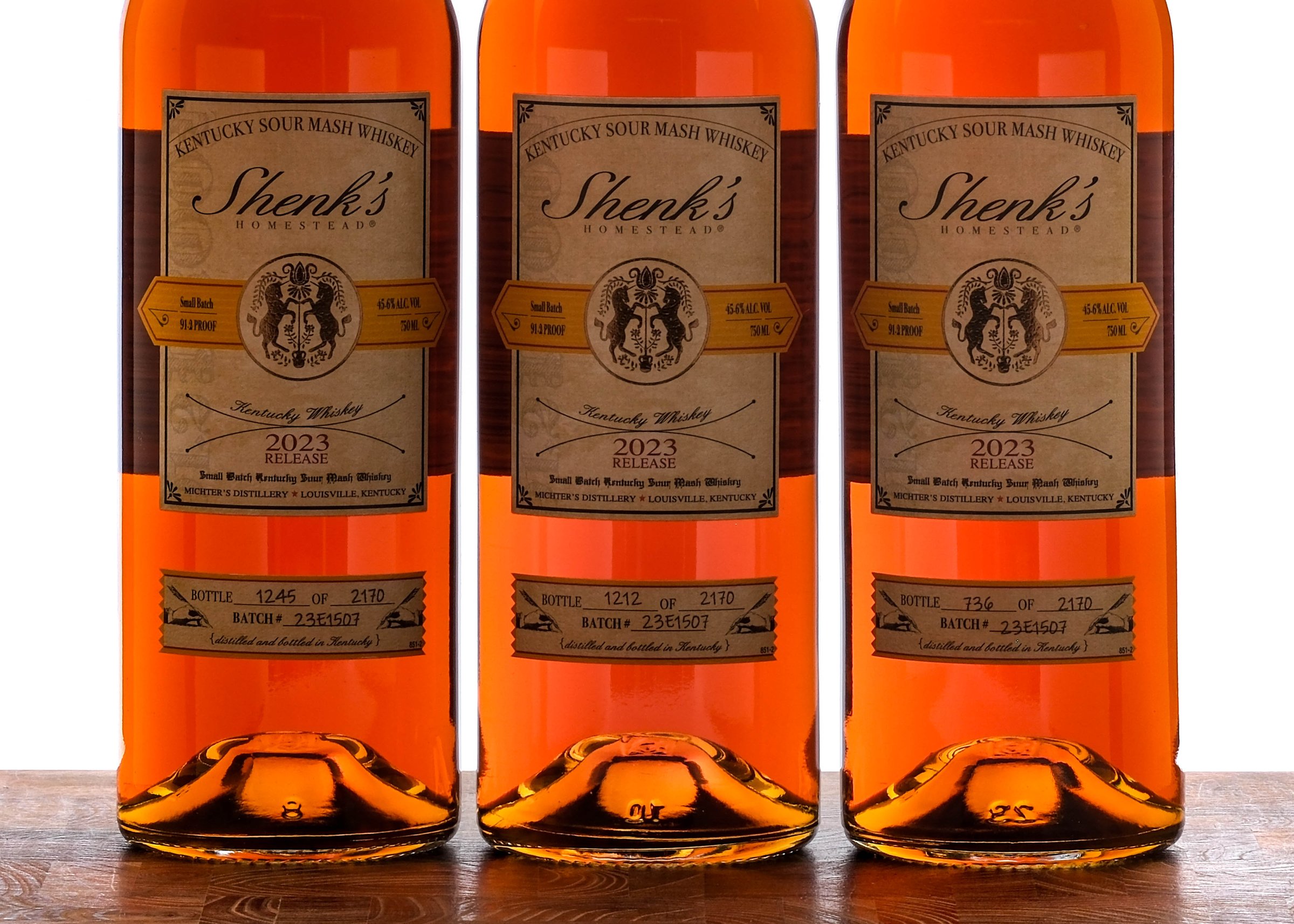 Shenk's Homestead Small Batch Sour Mash Whiskey 2023 Group (3 Bottles)