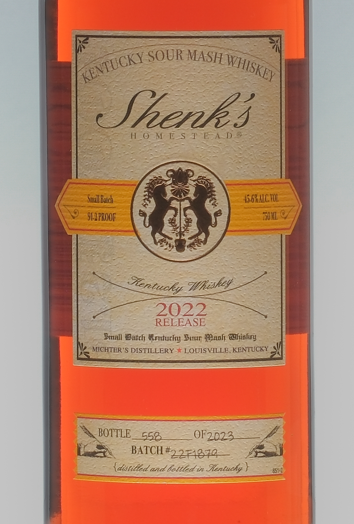 Shenk's Homestead Small Batch Whiskey 2022
