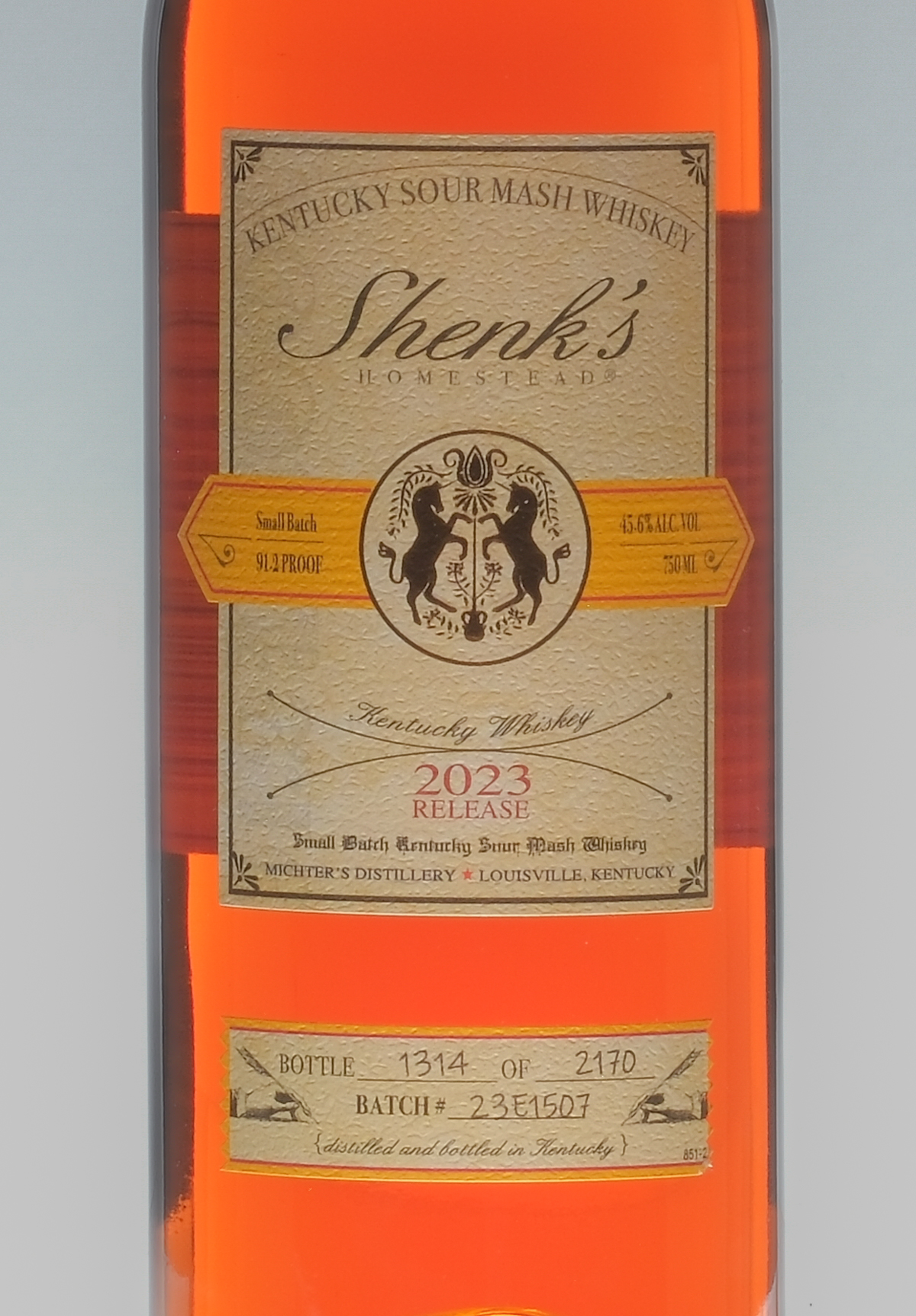 Shenk's Homestead Small Batch Whiskey 2023