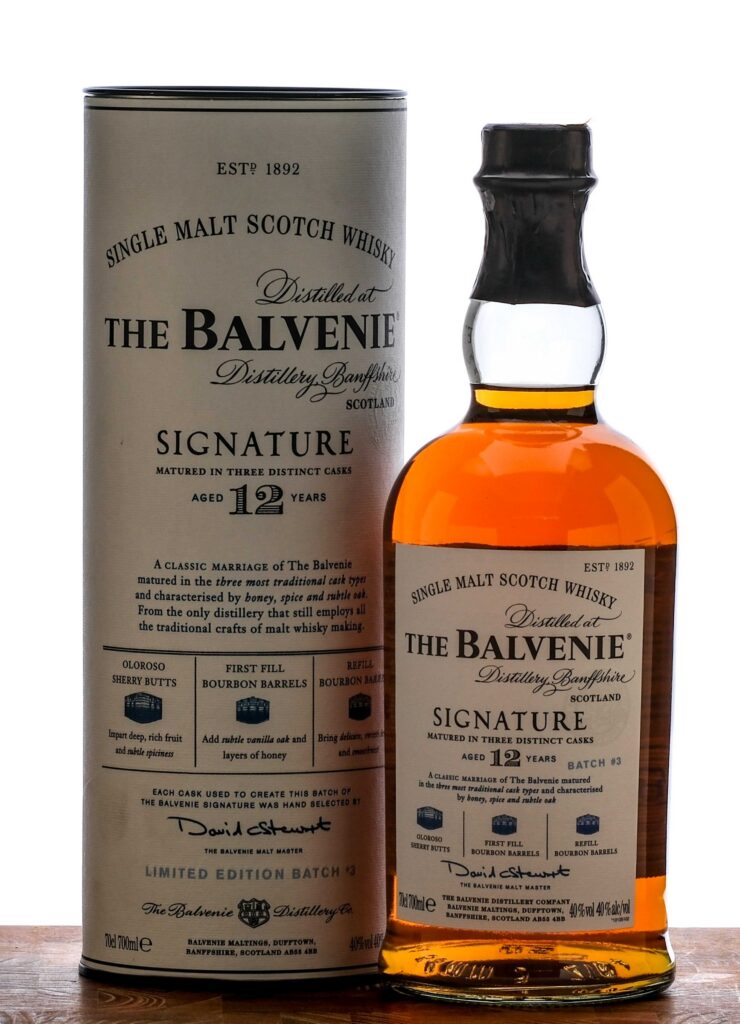 The Balvenie Single Barrel 12 Year Scotch.