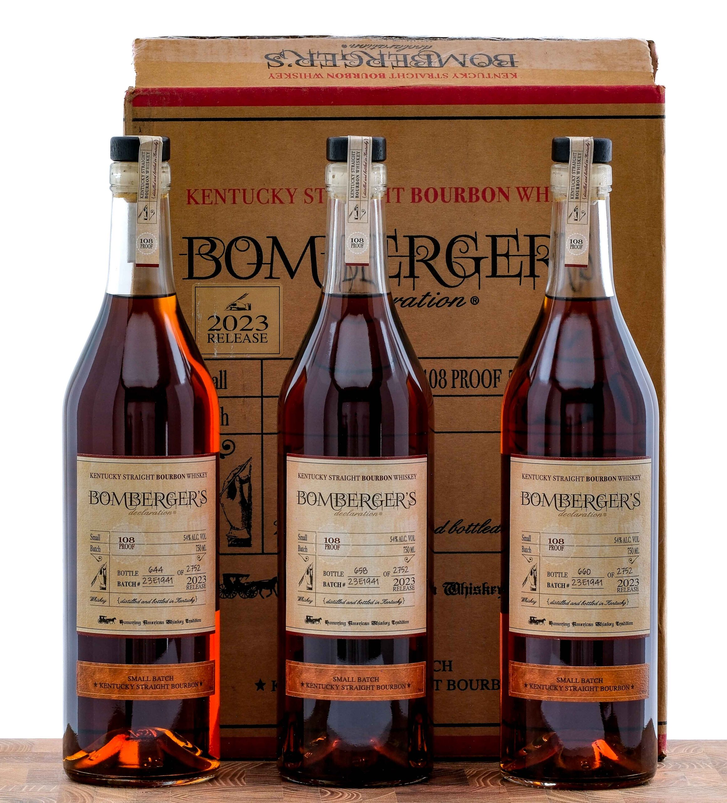 Three Bomberger's "Declaration" Small Batch KY Straight Bourbon 2023 (Case)