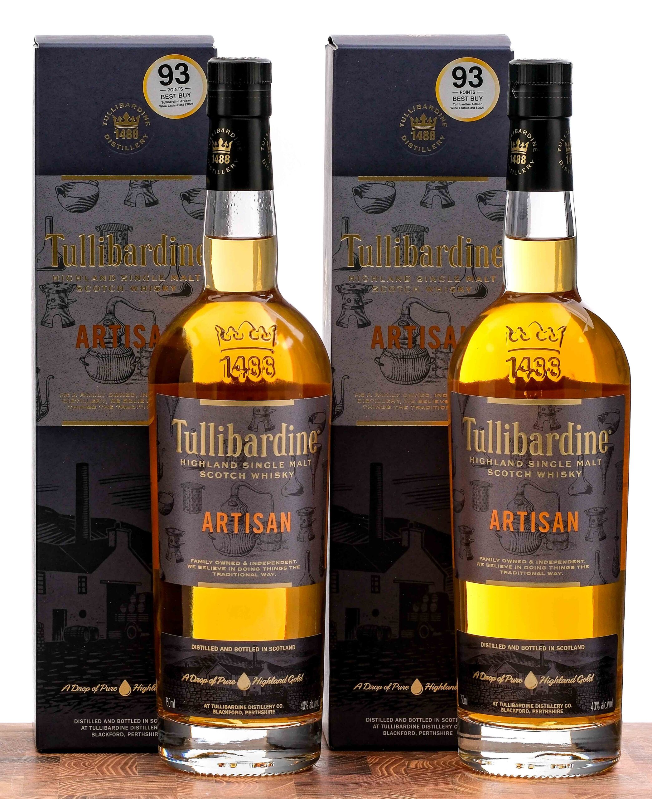 Tullibardine "Artisan" Highland Single Malt Scotch 2021 Group (2 Bottles)
