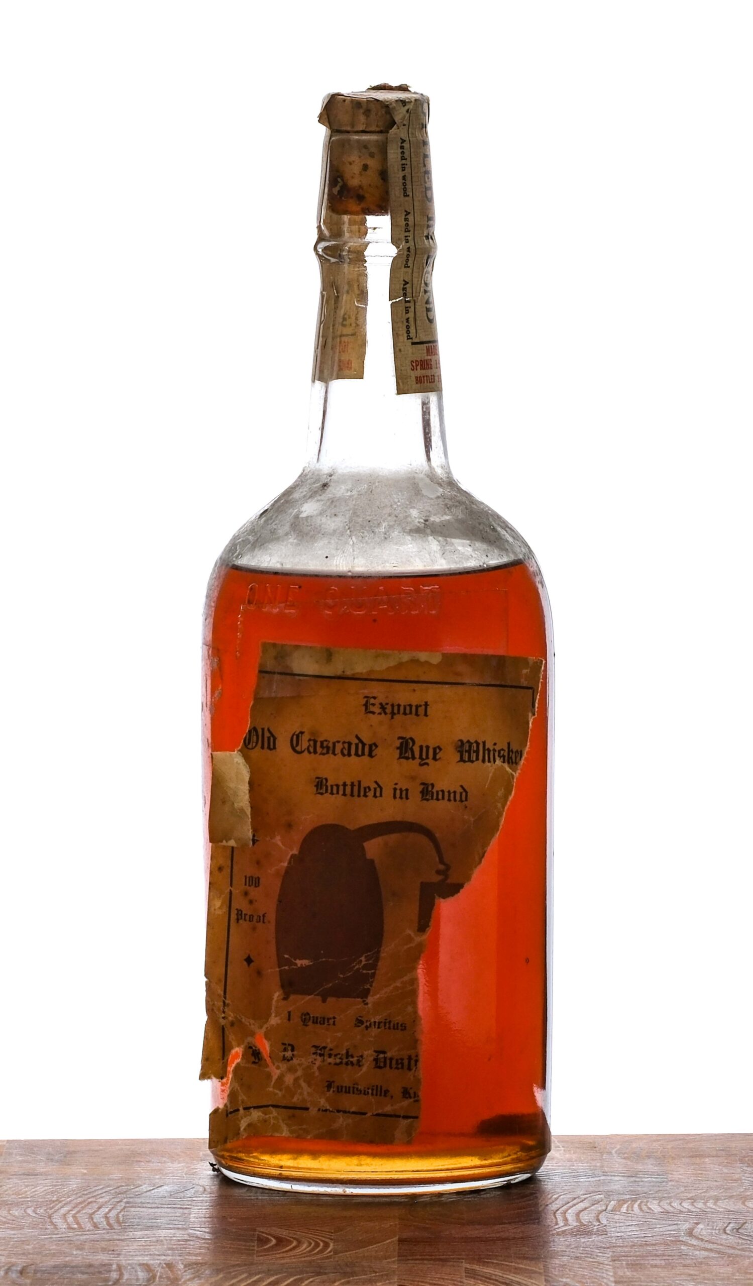 W.D. Fisk Old Cascade Rye Whiskey For Export 1930