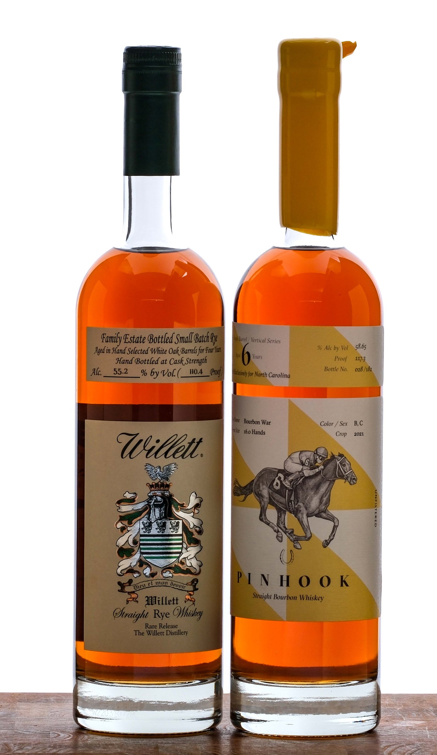 Willett Small Batch Rye 2022/ Pinhook Bourbon Single Barrel (2 Bottles)