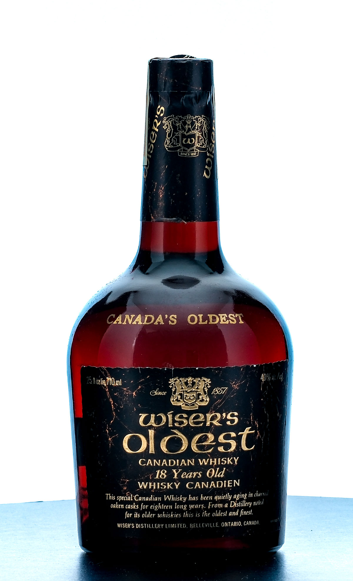Wiser's Oldest 18 Year Canadian Whisky 1959 Vintage Bottle