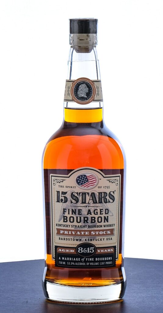 15 Stars Private Stock Fine Aged 8 and 15 Years Bourbon