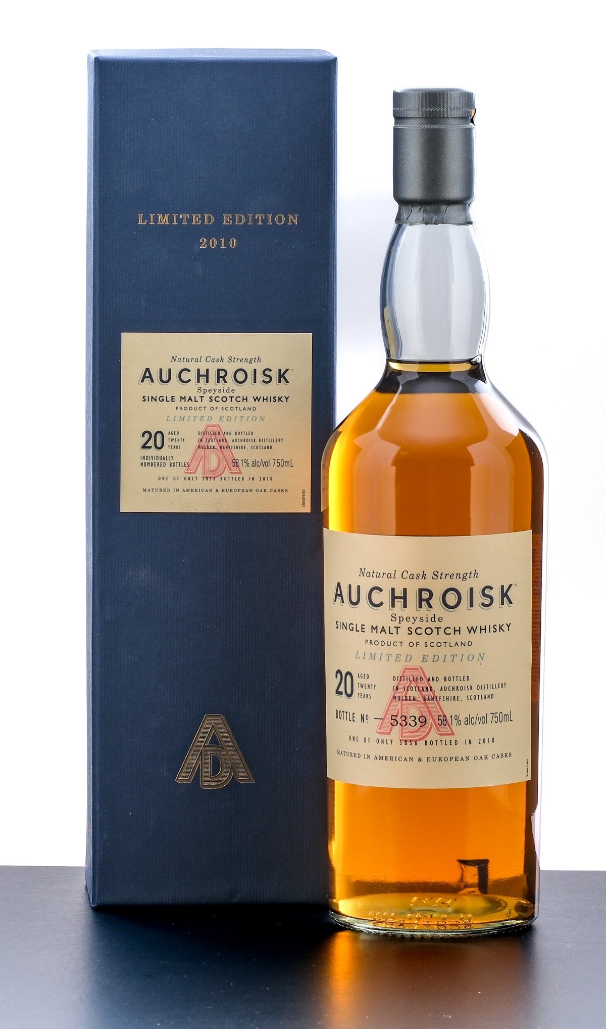 Auchroisk 20 year Speyside Single Malt Scotch Whisky 2010 Limited Edition Cask Strength