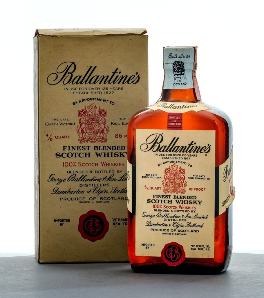Ballantine's Finest Blended Scotch Brown Bottle Vintage
