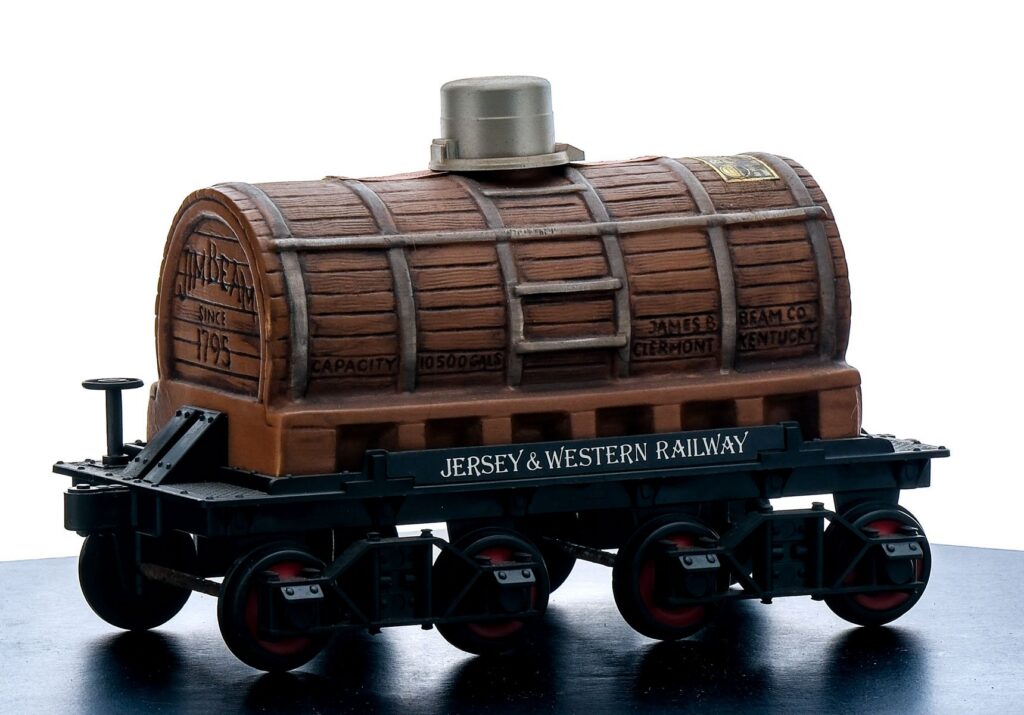 Beam 100 Months Bourbon Jersey & Western Railway Jim Beam Tankard Car Decanter 1983