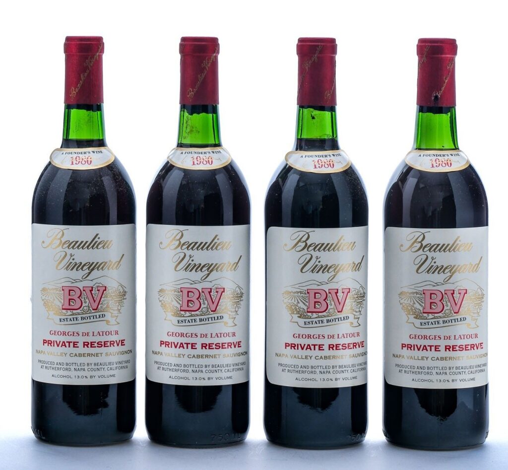 Beaulieu Vineyard Georges de Latour Private Reserve Napa Valley Cabernet Sauvignon 1980 Group (4 Bottles)