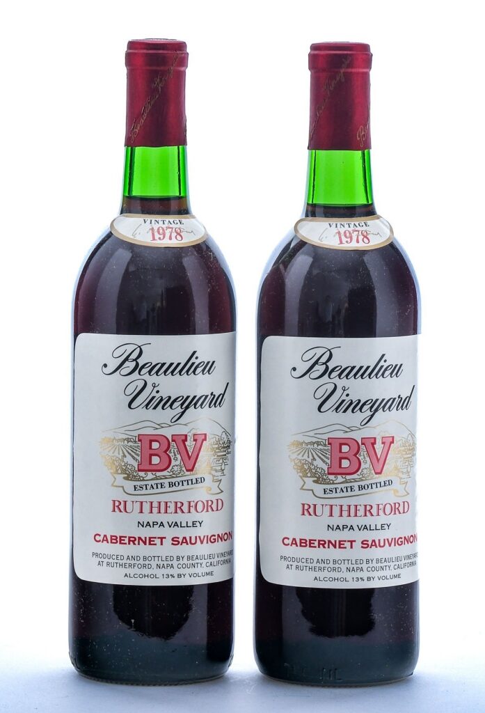 Beaulieu Vineyard Rutherford Napa Valley Cabernet Sauvignon 1978 Group (2 Bottles)