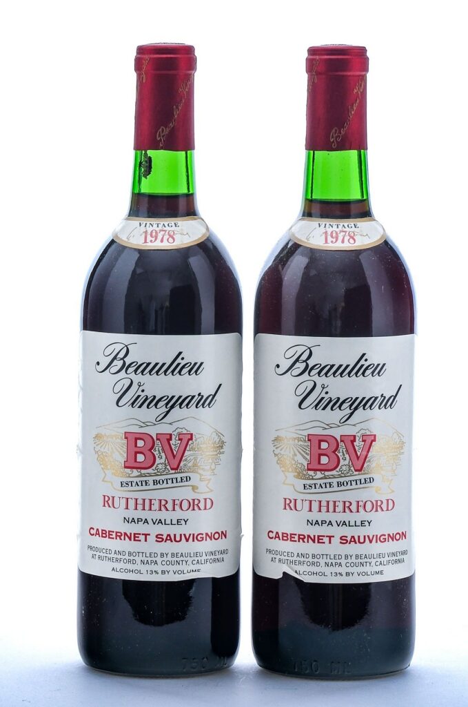 Beaulieu Vineyard Rutherford Napa Valley Cabernet Sauvignon 1978 Group (2 Bottles)