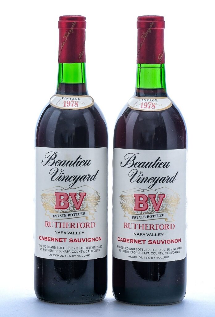 Beaulieu Vineyard Rutherford Napa Valley Cabernet Sauvignon 1978 Group (2 Bottles)