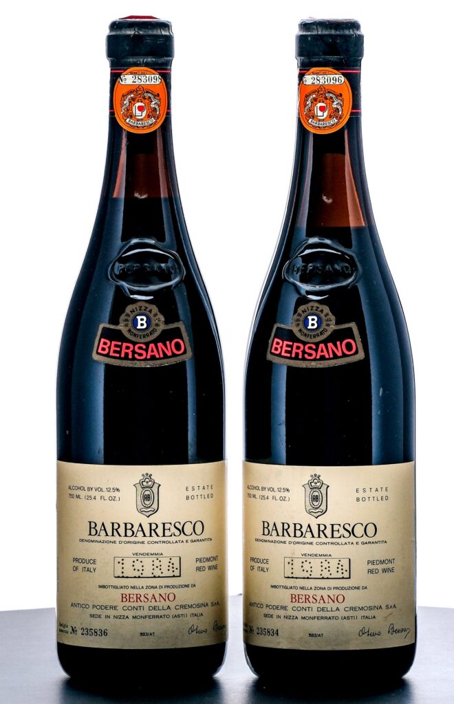 Bersano Barbaresco Piedmont Red Wine 1984 Group (2 Bottles)