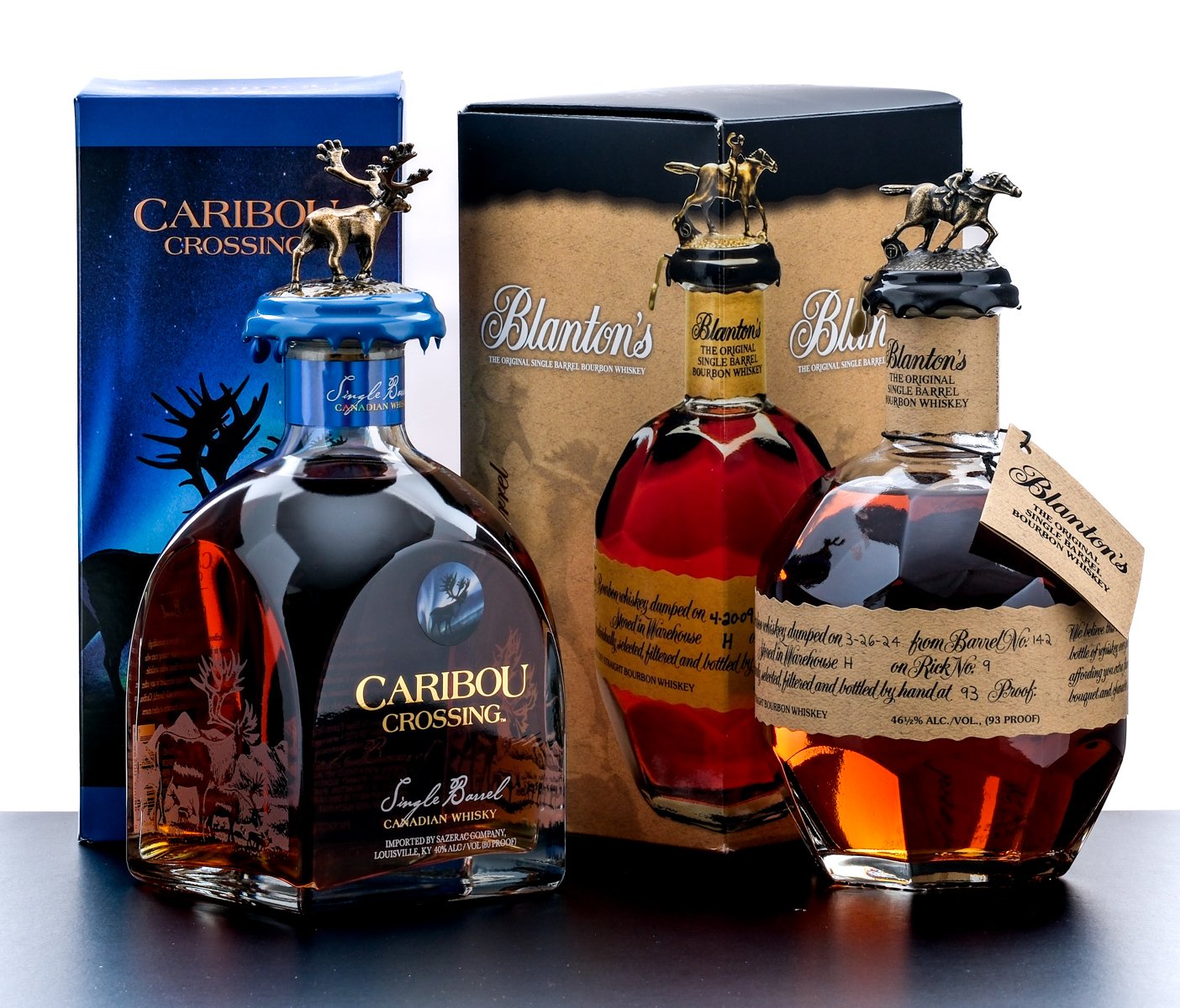 Blanton's Single Barrel Bourbon 2024 & Caribou Crossing Single Barrel Canadian Two Bottles
