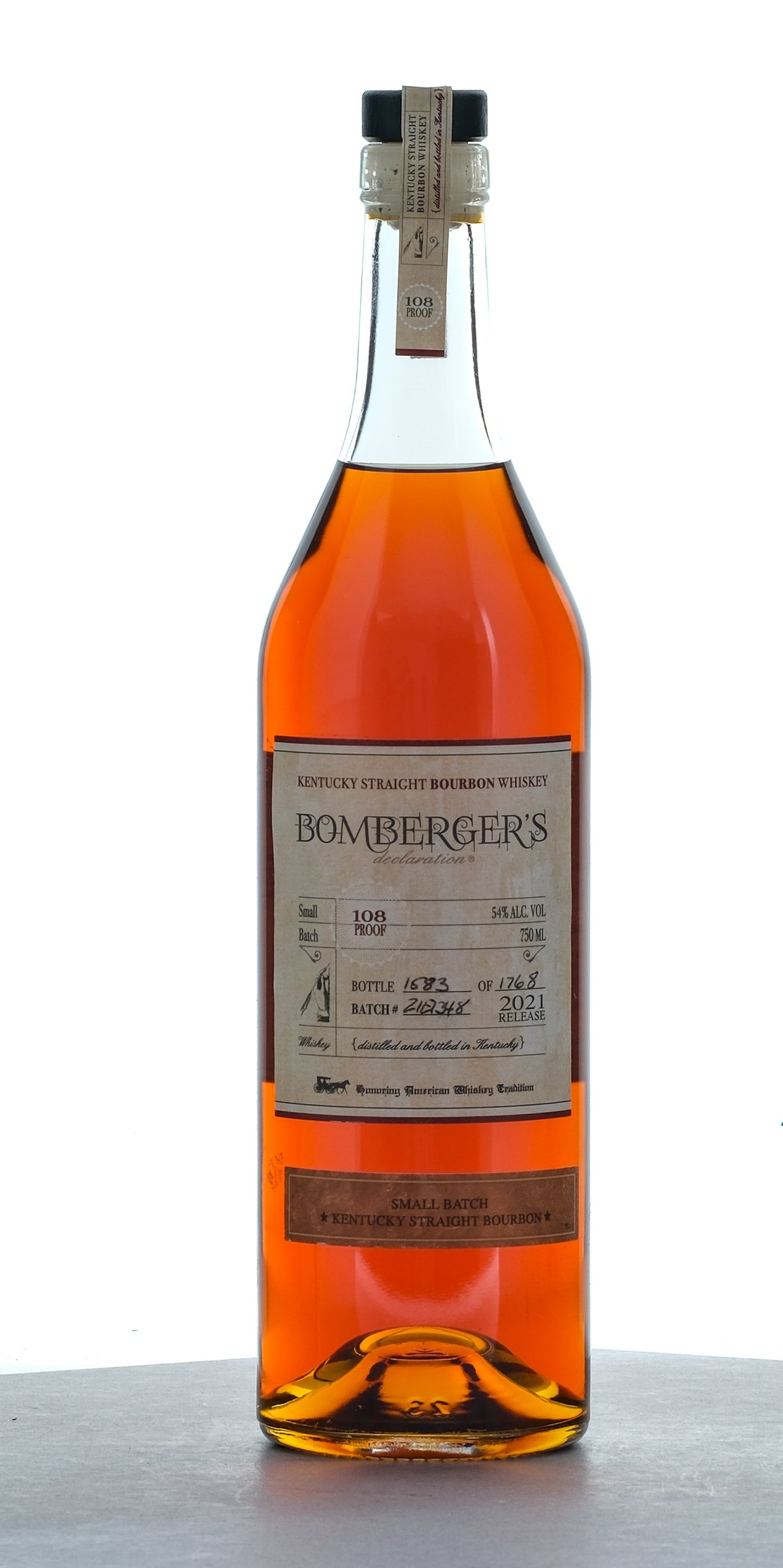 Bomberger's Declaration Small Batch Straight Bourbon Batch # 21E1348