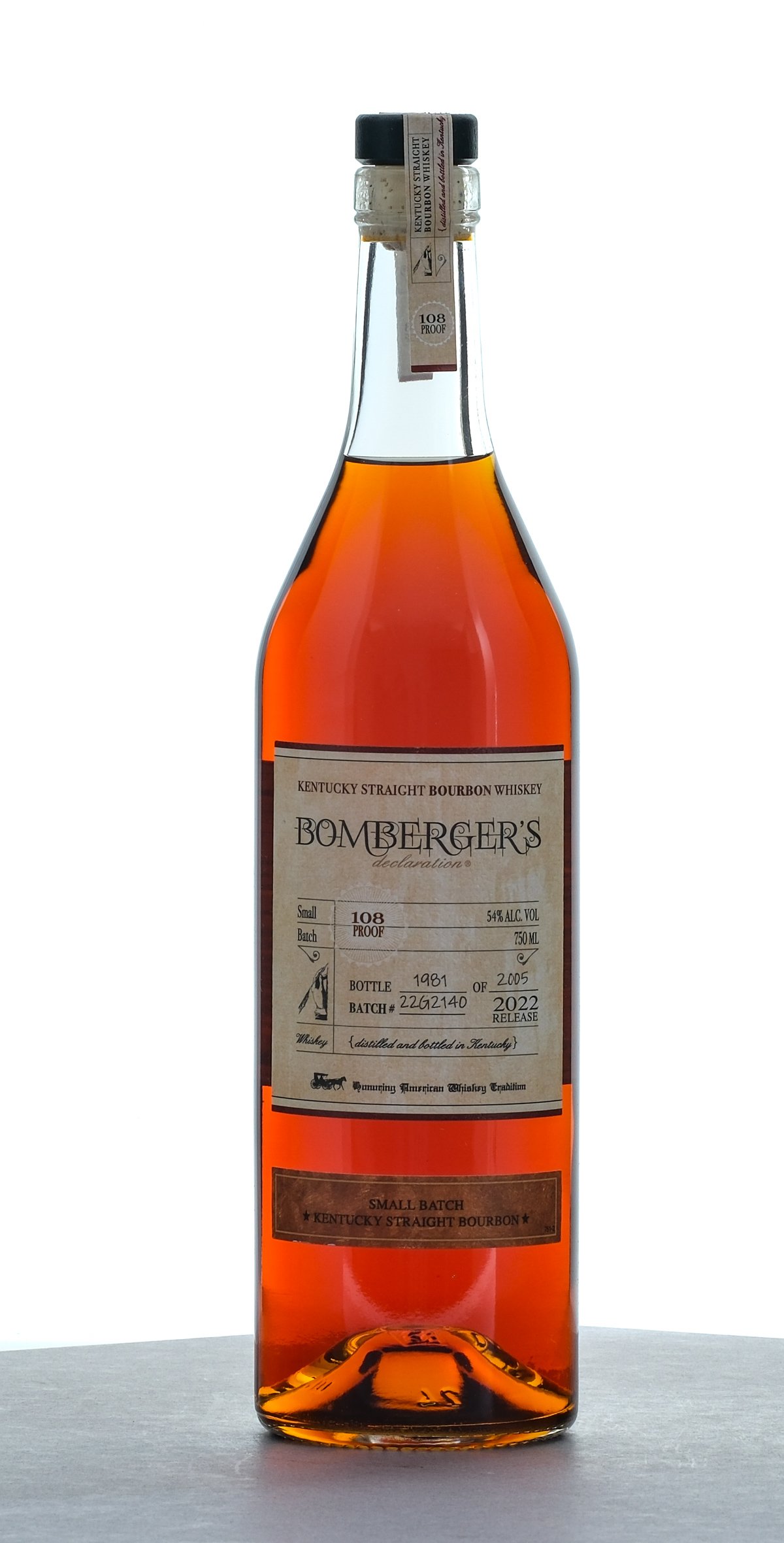 Bomberger's Declaration Small Batch Straight Bourbon Batch # 22G2140