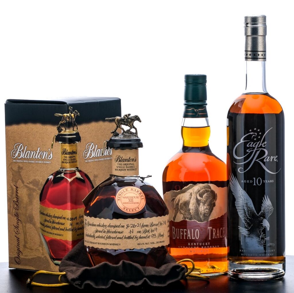 Buffalo Trace Bourbon Group, Three Bottles (Blanton's, Buffalo Trace and Eagle Rare)