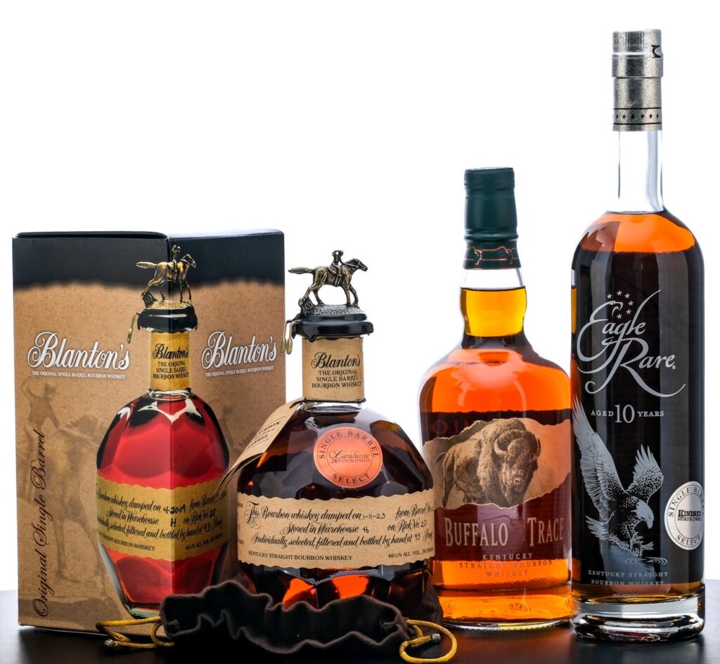 Buffalo Trace Single Barrel Select Bourbon Group, Three Bottles (Blanton's, Buffalo Trace and Eagle Rare)