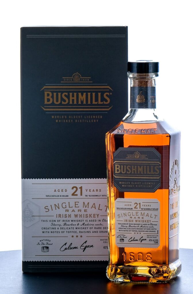 Bushmills 21 Year Single Malt Rare Irish Whiskey